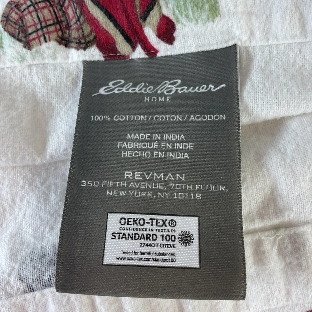 FulL Patterned Flannel Sheet Set Retriever Black Lab‎ Holiday cozy - Eddie Bauer